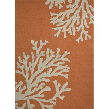 JAIPUR RUGS Conversational Pattern Polypropylene Orange/Ivory Indoor-Outdoor Area Rug  9X12 RUG116645